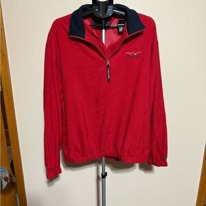 Tommy Hilfiger Red Pullover with Navy Accents